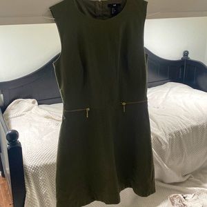 H&M minimalist army green mini dress